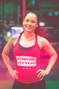 personal trainer cynthia at hardcore fitness gym